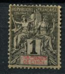 Французская Индия 1892 г. • Iv# 1 • 1 c. • мир и торговля • стандарт • MH OG F-