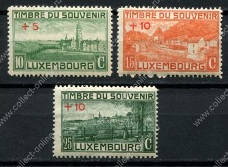 Люксембург 1921 г. • Mi# 137-139 • архитектура и виды страны • полн. серия • MH OG VF