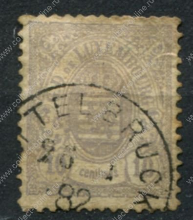 Люксембург 1880 гг. • Mi# 40 • 10 c. • герб • стандарт • Used VF ( кат. - €3 )