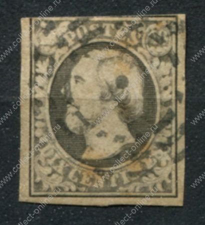 Люксембург 1859 г. • Mi# 1b • 10 c. • герцог Виллем III • стандарт • Used F-VF ( кат. - €80 )