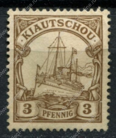 Цзяо-Чжоу 1900 г. • Mi# 5 • 3 pf. • Императорская яхта "Гогенцоллерн" • MNG F-VF