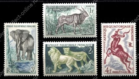 Французская Экваториальная Африка 1957 г. • Iv# 238-241 • фауна • полн. серия • MH OG VF
