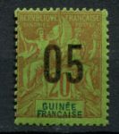 Французская Гвинея 1912 г. • Iv# 51 • 5 на 20 c. • надпечатка нов. номиналов • стандарт • MNH OG VF ( кат. - €8+ )