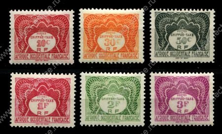 Французская Западная Африка 1947 г. • Iv# TT 1-6 • 10 c. - 3 fr. • доплатный выпуск • 6 марок • MLH OG VF