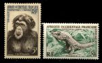 Французская Западная Африка 1955 г. • Iv# 51-52 • 5 и 8 fr. • Охрана природы • дикие животные • полн. серия • MNH OG VF