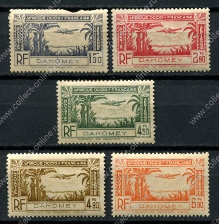 Дагомея 1940 г. • Iv# A1-5 • общий колониальный выпуск • авиапочта • полн. серия • MNG VF*