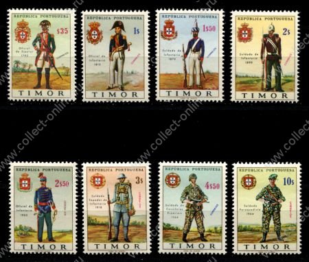Тимор • 1967 г. • Sc# 325-332 • военная униформа разных эпох • полн. серия • MLH OG VF