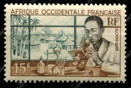Французская Западная Африка 1953 г. • Iv# 48 • 15 fr. • развитие сельской медицины • MNH OG F-VF