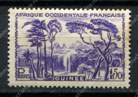 Французская Гвинея 1943-1944 гг. • Iv# 183 • 1.50 fr. • осн. выпуск • водопад • MNH OG* F-VF