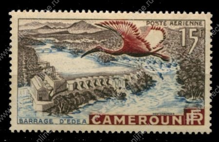 Французский Камерун 1953 г. • Iv# A43 • журавль над дамбой • авиапочта • MNH OG F-VF