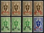 Французский Камерун 1944 г. • Iv# 266-273 • надпечатки новых номиналов • полн. серия • MNH OG* F-VF