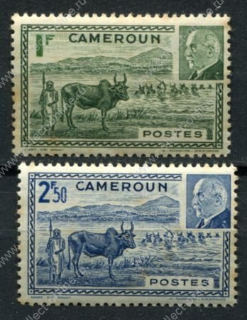 Французский Камерун 1941 г. • Iv# 200-201 • выпуск Виши, маршал Петен • полн. серия • MNH OG* F-VF