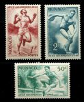 Монако 1948 г. • Mi# 339-341 • 50 c.,1 и 2 fr. • Летние Олимпийские Игры, Лондон • 3 марки • MNH OG VF