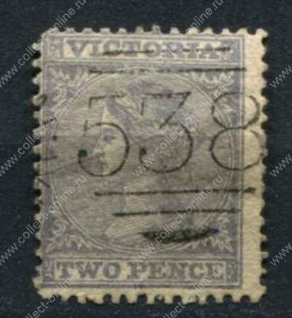 Австралия • Виктория 1863-1873 гг. • Gb# 127 • 2 d. • Королева Виктория • в.з. "4" • Used VF ( кат. - £15 )