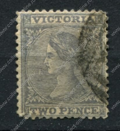 Австралия • Виктория 1863-1873 гг. • Gb# 127 • 2 d. • Королева Виктория • в.з. "4" • Used F ( кат. - £15 )