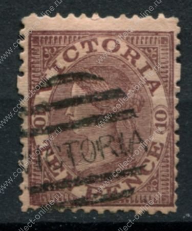 Австралия • Виктория 1863-1873 гг. • Gb# 123a • 10 d. • Королева Виктория • перф. 12:13 • Used VF ( кат. - £15 )