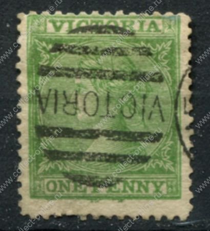 Австралия • Виктория 1863-1873 гг. • Gb# 108a • 1 d. • Королева Виктория • перфю 12.5 • Used VF ( кат. - £20 )
