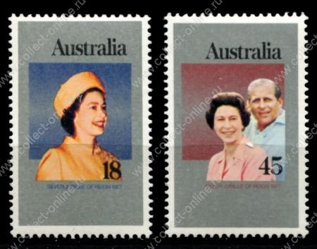 Австралия 1977 г. • Sc# 659-660 • 25-летие правления Елизаветы II • полн. серия • MNH OG VF