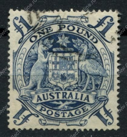 Австралия 1948-1956 гг. • Gb# 224c • £1 • национальный герб • стандарт • Used VF ( кат. - £5 )