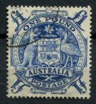 Австралия 1948-1956 гг. • Gb# 224c • £1 • национальный герб • стандарт • Used VF ( кат. - £5 )