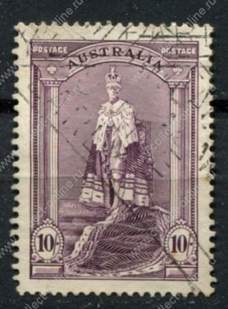 Австралия 1937-1949 гг. • Gb# 177 • 10 sh. • король Георг VI • стандарт • Used VF ( кат.- £ 20 )