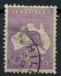 Австралия 1931-1936 гг. • Gb# 133 • 9 d. • Кенгуру на карте • стандарт • Used VF ( кат. - £3 )
