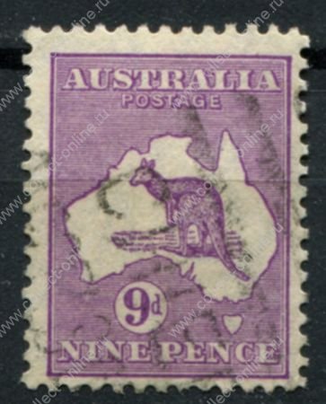 Австралия 1931-1936 гг. • Gb# 133 • 9 d. • Кенгуру на карте • стандарт • Used VF ( кат. - £3 )