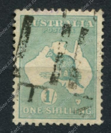 Австралия 1929-1930 гг. • Gb# 109 • 1 s. • Кенгуру на карте • стандарт • Used F-VF ( кат. - £11 )