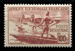 Французская Экваториальная Африка 1944 г. • Iv# A42 • 100 fr. • гидросамолет • авииапочта • MNH OG VF