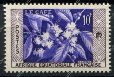 Французская Экваториальная Африка 1956 г. • Iv# 236 • 10 fr. • индустрия кофе • MNH OG VF