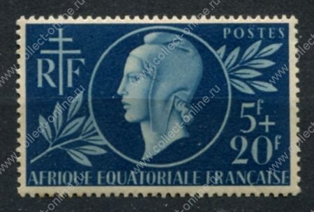 Французская Экваториальная Африка 1944 гг. • Iv# 197 • 5+20 fr. • Марианна • MNH OG VF ( кат.- €2 )