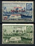 Французская Экваториальная Африка 1944 г. • Iv# 195-196 • надпечатки доп. номиналов • полн. серия • MNH OG* VF ( кат. - €3 )