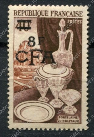 Реюньон 1953-1954 гг. • Iv# 315 • 8 fr./40 fr. • надпечатка нов. номинала и CFA • MNG VF ( кат. - €12* ) (1)