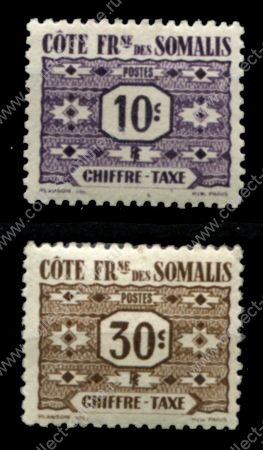 Берег Сомали 1947 г. • Iv# 44-45 • 10 и 30 c. • служебный выпуск(доплата) • MNH OG VF