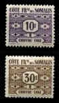 Берег Сомали 1947 г. • Iv# 44-45 • 10 и 30 c. • служебный выпуск(доплата) • MNH OG VF
