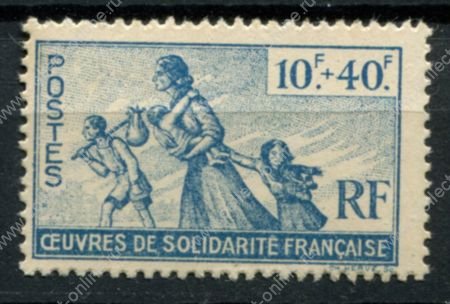 Алжир 1943 г. • Iv# 66 • 10+40 fr. • фонд помощи беженцам • MNH OG* VF ( кат. - €6 )