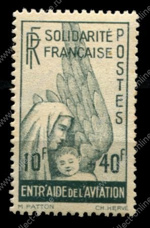 Алжир 1944 г. • Iv# A 1 • 10+40 fr. • на поддержку авиации • авиапочта • MNH OG VF ( кат. - €9 )