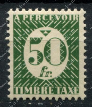 Алжир 1945-1946 гг. • Iv# TT 38 • 50 fr. • служебный выпуск(доплата) • MNH OG VF ( кат. - €8 )