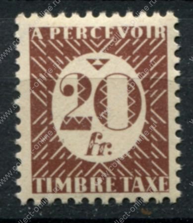 Алжир 1945-1946 гг. • Iv# TT 37 • 20 fr. • служебный выпуск(доплата) • MNH OG VF ( кат. - €4 )