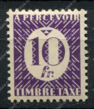 Алжир 1945-1946 гг. • Iv# TT 36 • 10 fr. • служебный выпуск(доплата) • MNH OG VF ( кат. - €20 )
