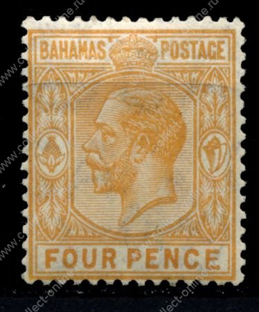 Багамы 1912-19 гг. Gb# 85 • 4d. • король Георг V • стандарт • MLH OG XF ( кат. - £6 )