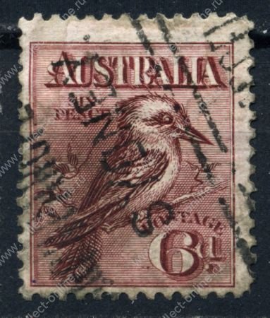 Австралия 1913-14 гг. GB# 19 • 6d. • Смеющаяся кукабара • Used VF+ (кат. - £55.00)