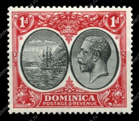 Доминика 1923-1933 гг. Gb# 73 • 1 d. • фрегат у берегов острова • MLH OG XF ( кат.- £17 )