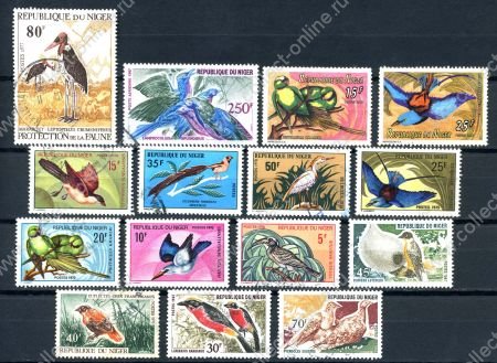 Нигер лот 15 марок птицы / Used VF / фауна