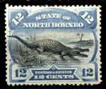 Северное Борнео 1894 г. • Gb# 75a • 12 c. • осн. выпуск • крокодил • MH OG VF ( кат. - £30 )