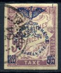 Новая Каледония 1903 г. • Iv# Tt 12 • 50 c. • надпечатки • служебный выпуск • Used VF ( кат.- € 35 )