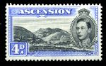 Вознесения о-в 1938-1953 гг. • Gb# 42cd • 1 d. • Георг VI основной выпуск • (перф. - 13½) • гора Зеленая • MNH OG VF ( кат.- £5 )