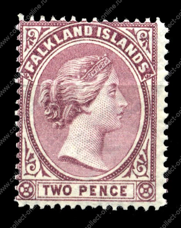 Фолклендские о-ва 1891-1902 гг. • Gb# 25 • 2 d. • Королева Виктория • стандарт • MH OG F-VF ( кат.- £7 )