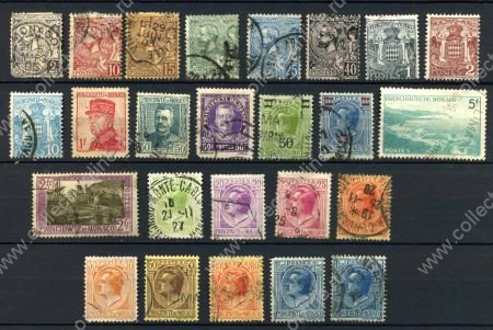 Монако XIX-XX век • лот 25 разных старинных марок • Used F-VF