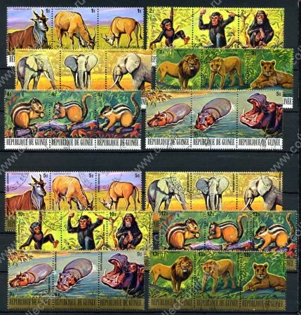 Гвинея 1977 г. • Sc# 752-7,C137-42 • 1 - 13 s. • Животные Африки • полн. серия (36 марок) • Used(ФГ)/** XF
